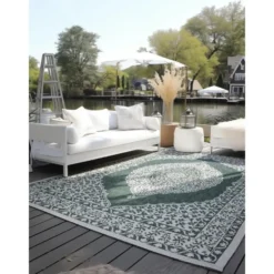 Elle Decoration Buitenkleed Gemini Dubbelzijdig Groen - 120x170 CM