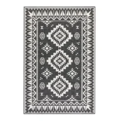 Elle Decoration Buitenkleed Gemini Dubbelzijdig Zwart - 160x230 CM