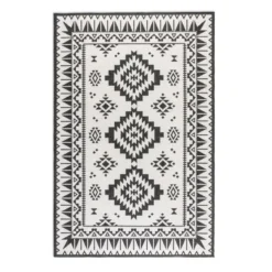 Elle Decoration Buitenkleed Gemini Dubbelzijdig Zwart - 160x230 CM