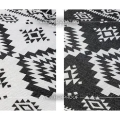 Elle Decoration Buitenkleed Gemini Dubbelzijdig Zwart - 160x230 CM