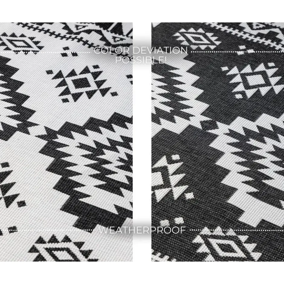 Elle Decoration Buitenkleed Gemini Dubbelzijdig Zwart - 160x230 CM