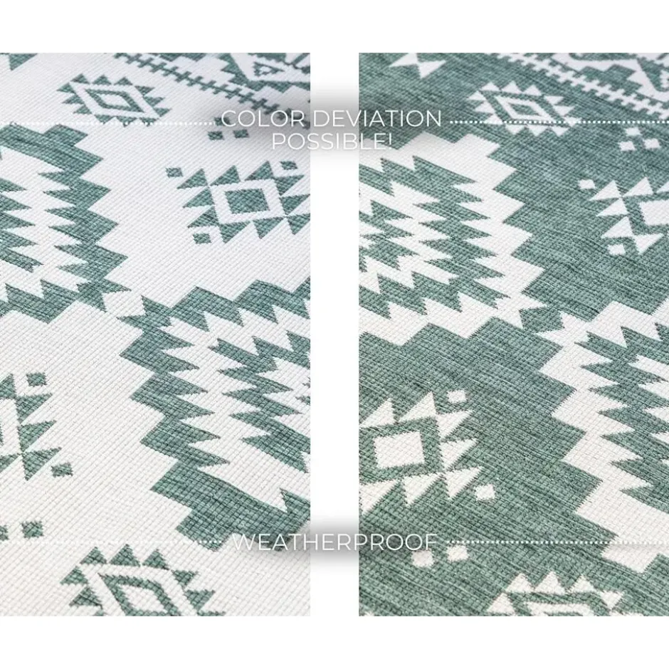 Elle Decoration Buitenkleed Gemini Dubbelzijdig Groen - 160x230 CM