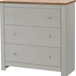 Emerald - Commode met 3 laden in eiken spaanplaat crème