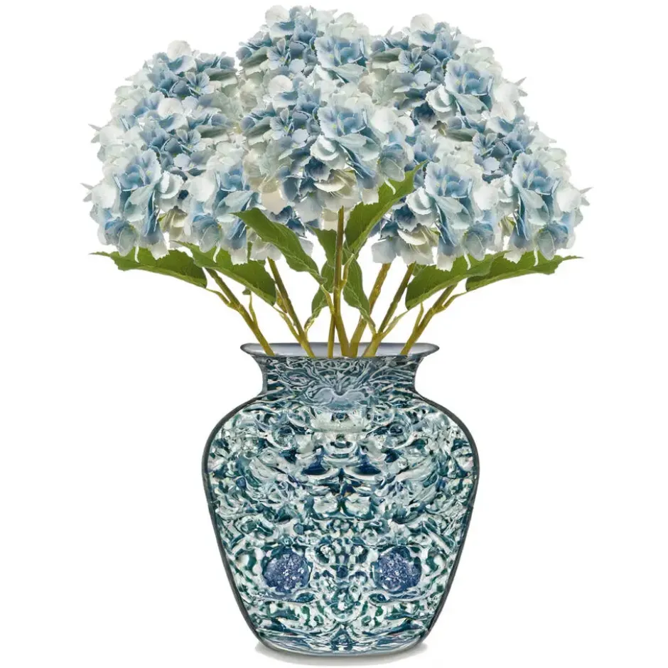 Emerald Kunstbloem hortensia tak - 52 cm - licht blauw - Real Touch - hydrangea