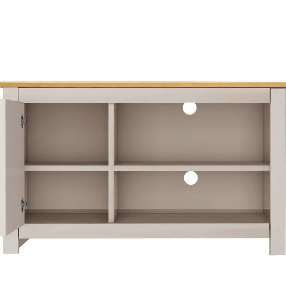 Emerald - TV-meubel met 1 deur in eiken en crème spaanplaat