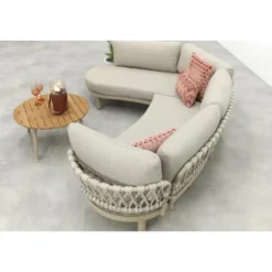 Emilia/Mindo organische rope loungeset - Latte/Beige