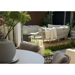 Emilia/Mindo organische rope loungeset - Latte/Beige