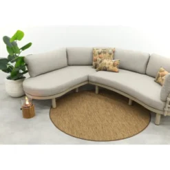 Emilia organische rope lounge hoekbank - Latte/Beige