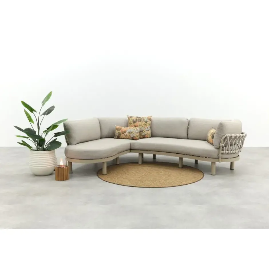 Emilia organische rope lounge hoekbank - Latte/Beige