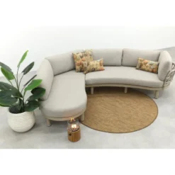 Emilia organische rope lounge hoekbank - Latte/Beige
