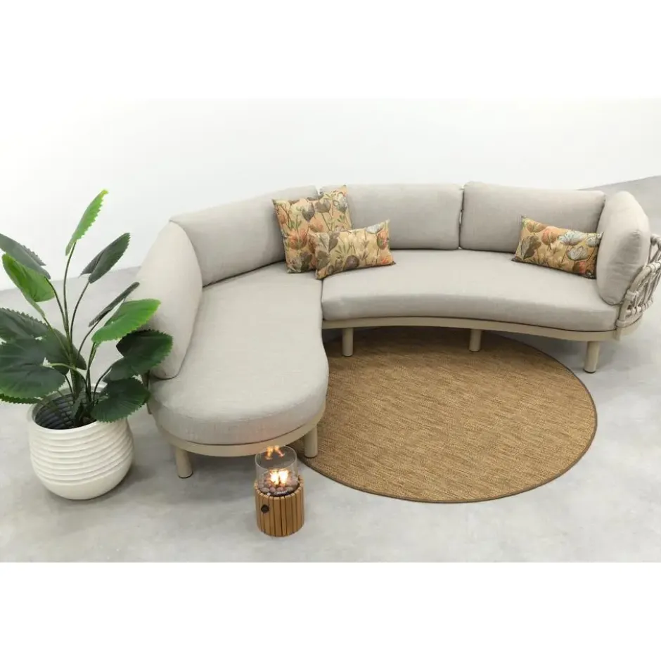 Emilia organische rope lounge hoekbank - Latte/Beige