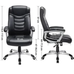 Ergonomische bureaustoel - Kunstleer - Zwart