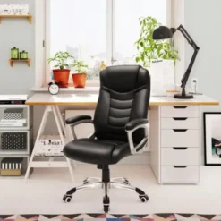 Ergonomische bureaustoel - Kunstleer - Zwart