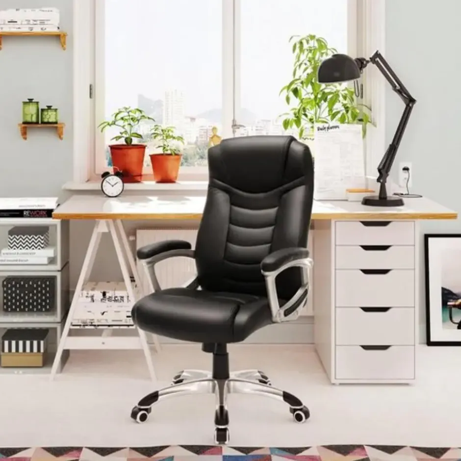 Ergonomische bureaustoel - Kunstleer - Zwart