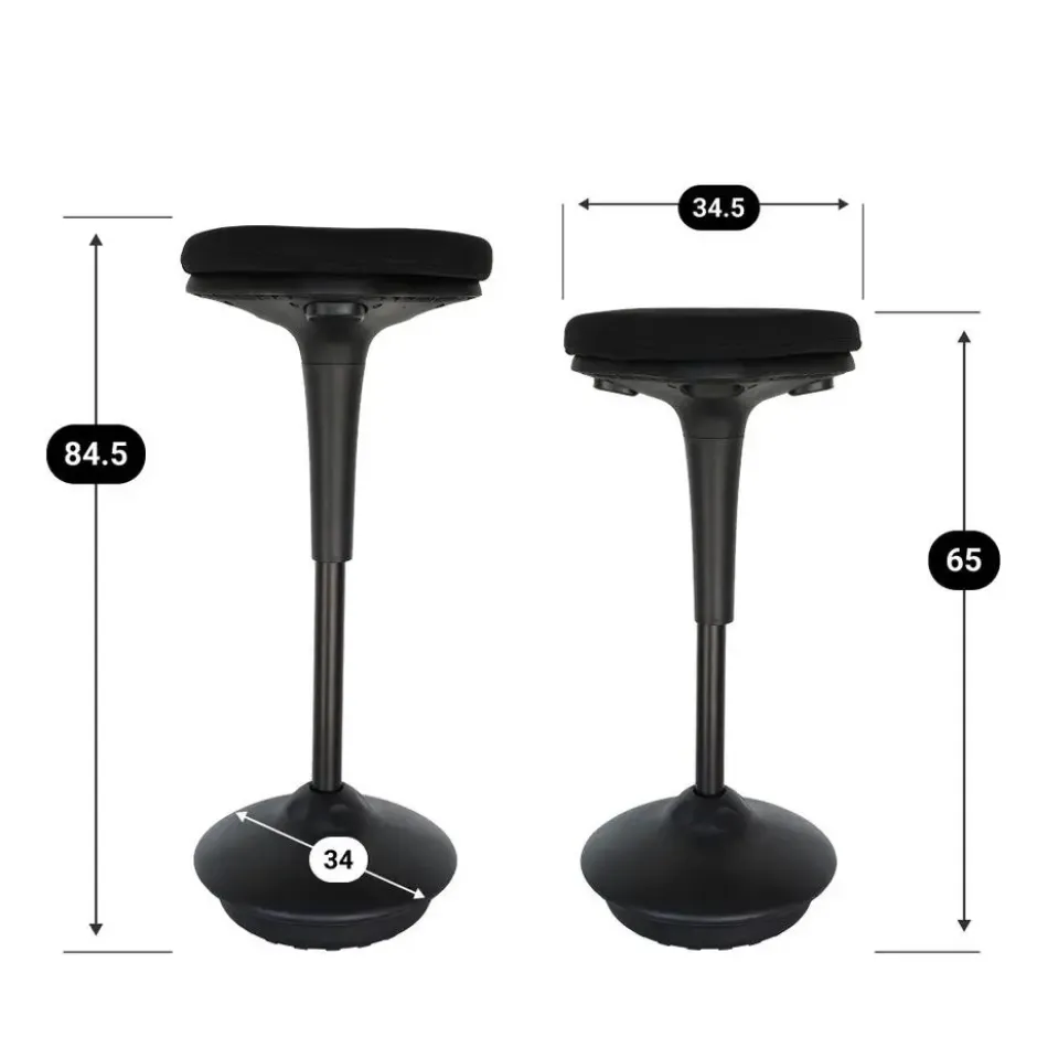 Ergonomische zit-sta kruk / wiebelkruk Base - Zwart