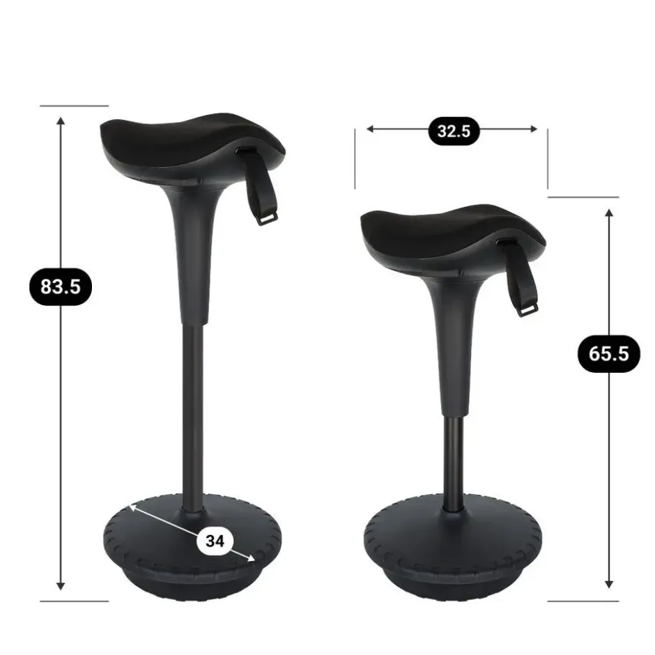Ergonomische zit-sta kruk / wiebelkruk Ergo - Zwart