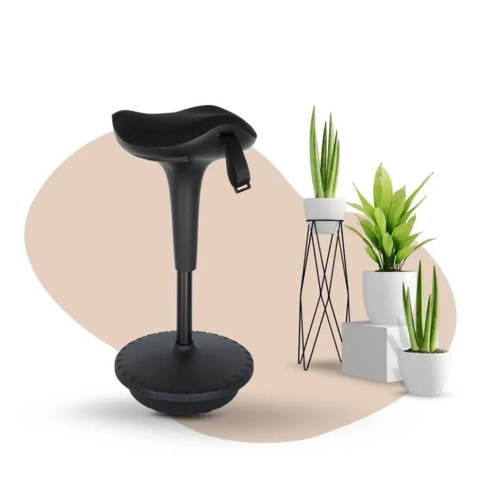 Ergonomische zit-sta kruk / wiebelkruk Ergo - Zwart