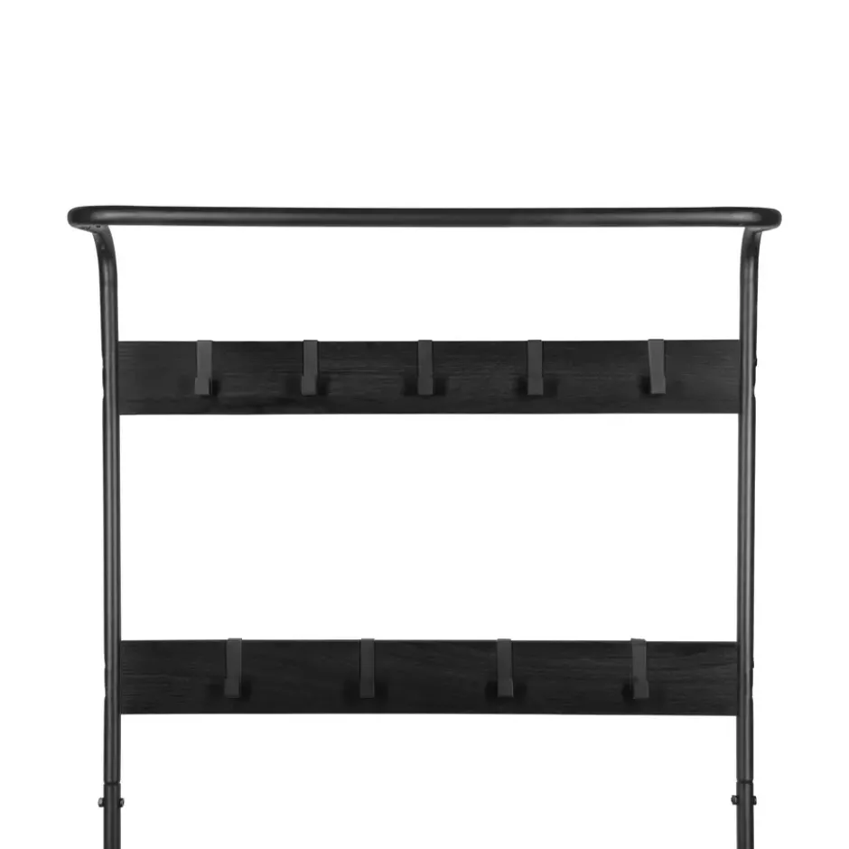 ERRO Kapstok met schoenenrek - 72x34x183cm - zwart