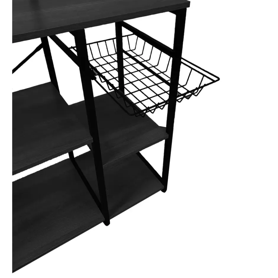ERRO Keukenrek - opbergrek keuken - 90x40x132cm - zwart