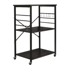 ERRO Serveerwagen - keukentrolley - 60x40x89 cm - zwart