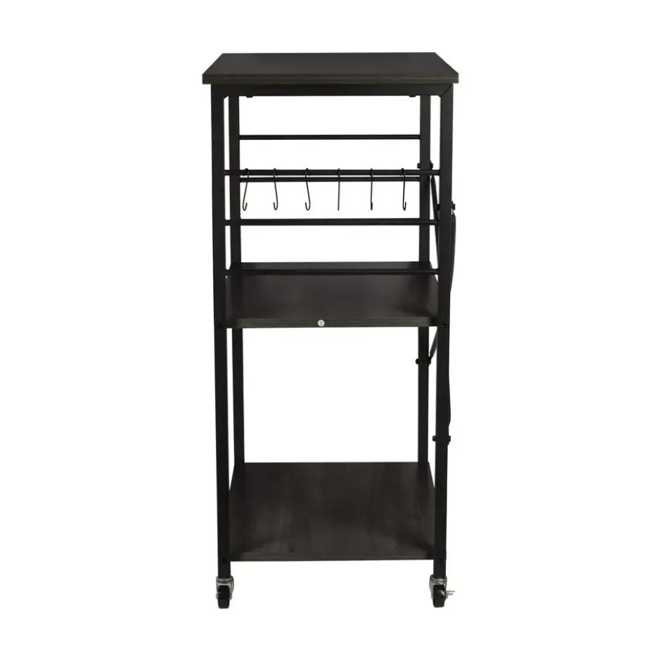 ERRO Serveerwagen - keukentrolley - 60x40x89 cm - zwart