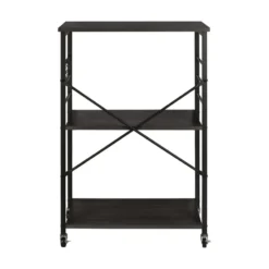 ERRO Serveerwagen - keukentrolley - 60x40x89 cm - zwart