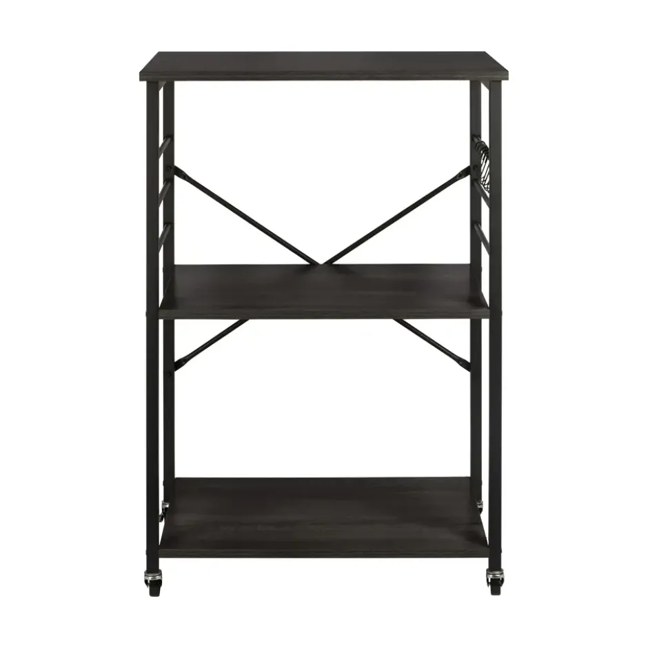 ERRO Serveerwagen - keukentrolley - 60x40x89 cm - zwart