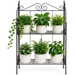 Esschert Plantenrek Levy - zwart - staal - 80 x 55 x 25 cm