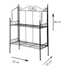 Esschert Plantenrek Levy - zwart - staal - 80 x 55 x 25 cm