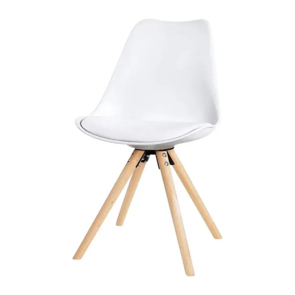 Essence Legno eetkamerstoel wit - houten onderstel