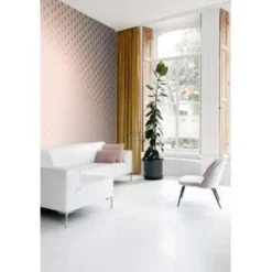ESTAhome behang - art deco motief - roze en roségoud - 0.53 x 10,05 m