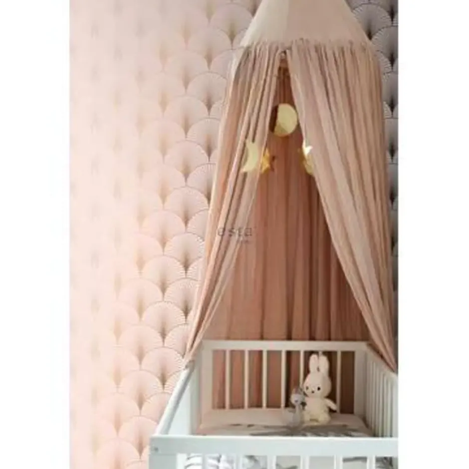 ESTAhome behang - art deco motief - roze en roségoud - 0.53 x 10,05 m