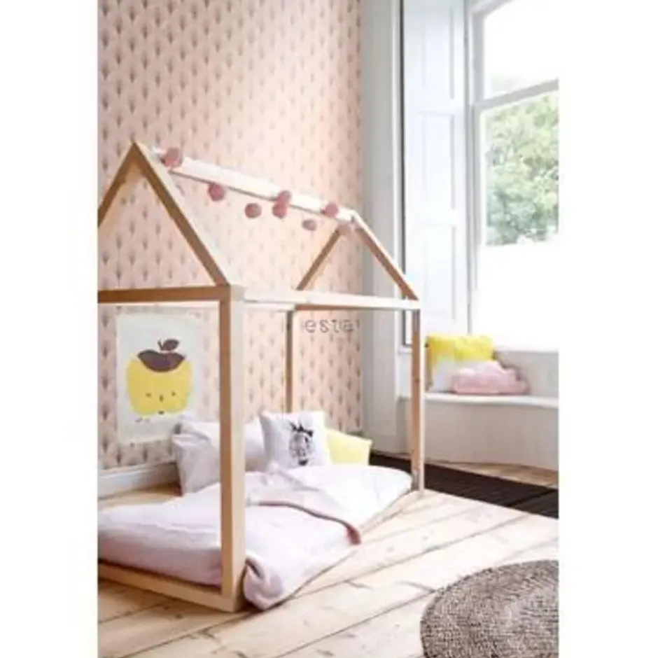 ESTAhome behang - art deco motief - roze en roségoud - 0.53 x 10,05 m