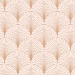 ESTAhome behang - art deco motief - roze en roségoud - 0.53 x 10,05 m