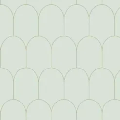 ESTAhome behang - art deco motief - mintgroen en goud - 0.53 x 10.05 m