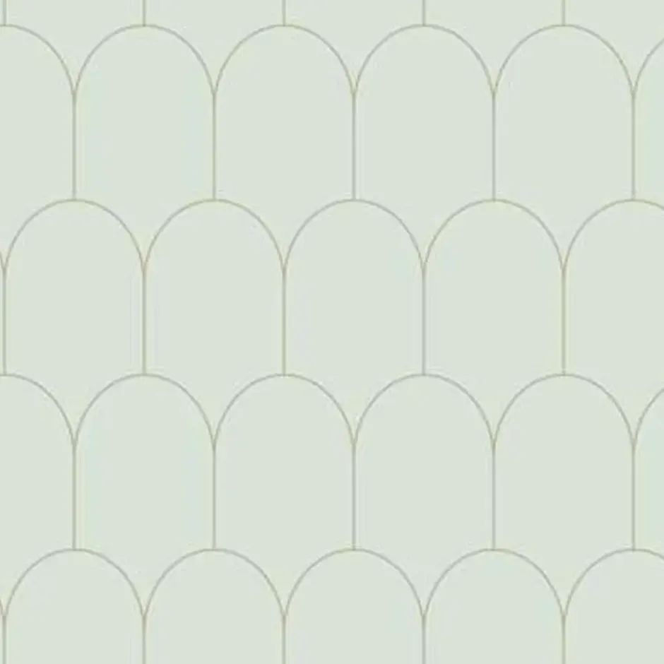 ESTAhome behang - art deco motief - mintgroen en goud - 0.53 x 10.05 m