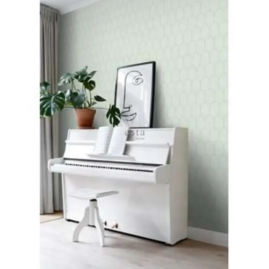 ESTAhome behang - art deco motief - mintgroen en goud - 0.53 x 10.05 m