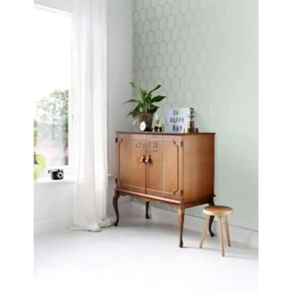 ESTAhome behang - art deco motief - mintgroen en goud - 0.53 x 10.05 m