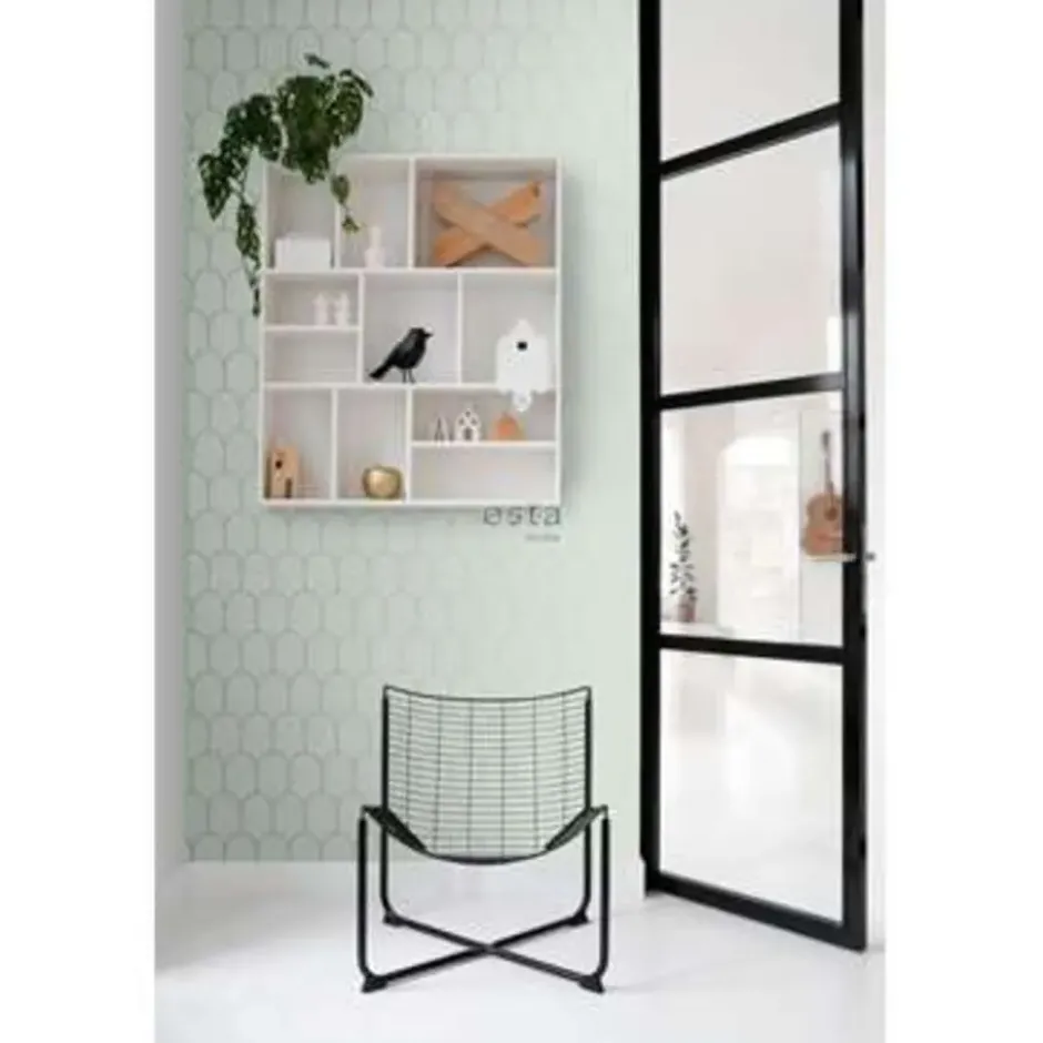 ESTAhome behang - art deco motief - mintgroen en goud - 0.53 x 10.05 m