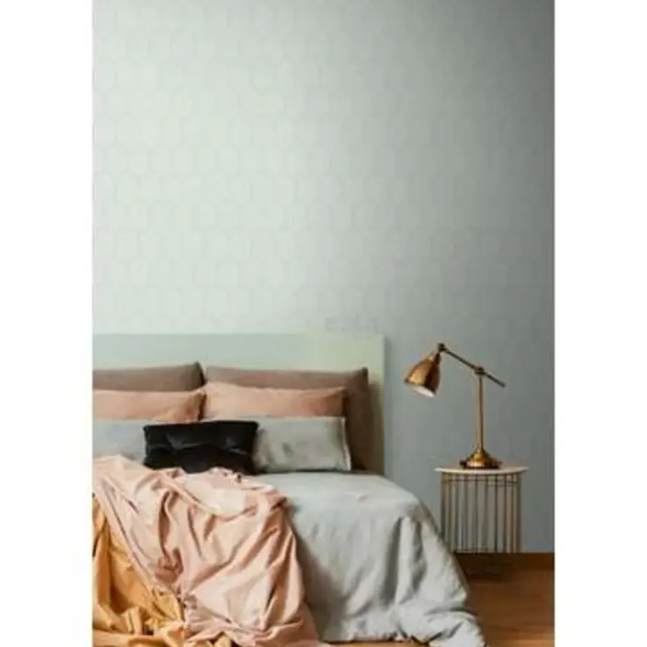 ESTAhome behang - art deco motief - mintgroen en goud - 0.53 x 10.05 m