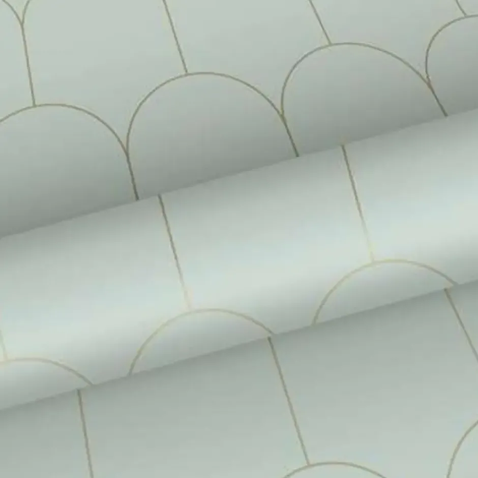 ESTAhome behang - art deco motief - mintgroen en goud - 0.53 x 10.05 m