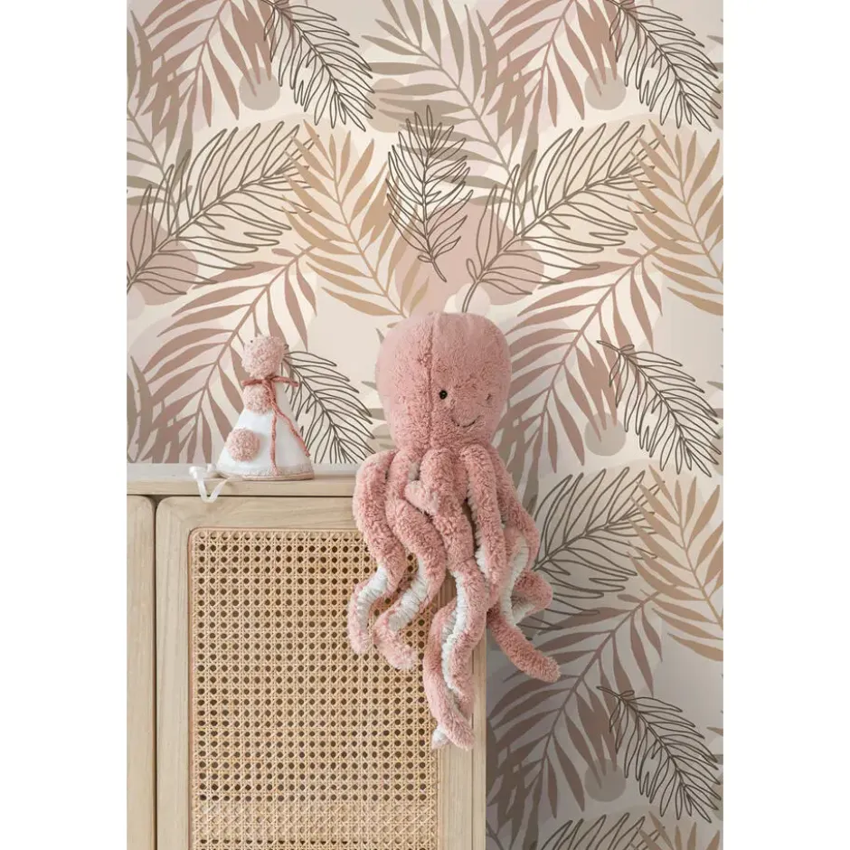 ESTAhome behang bladeren beige - 50 x 900 cm