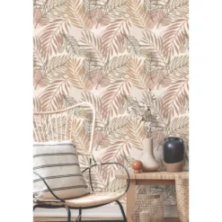 ESTAhome behang bladeren beige - 50 x 900 cm