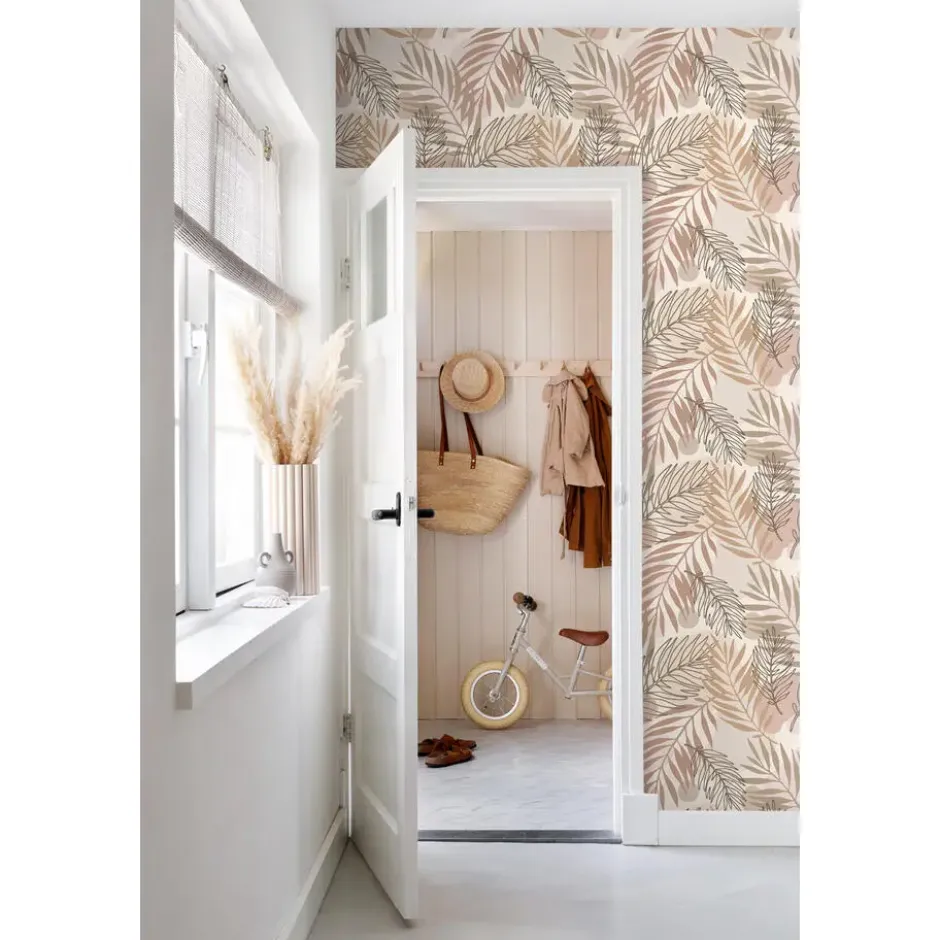 ESTAhome behang bladeren beige - 50 x 900 cm