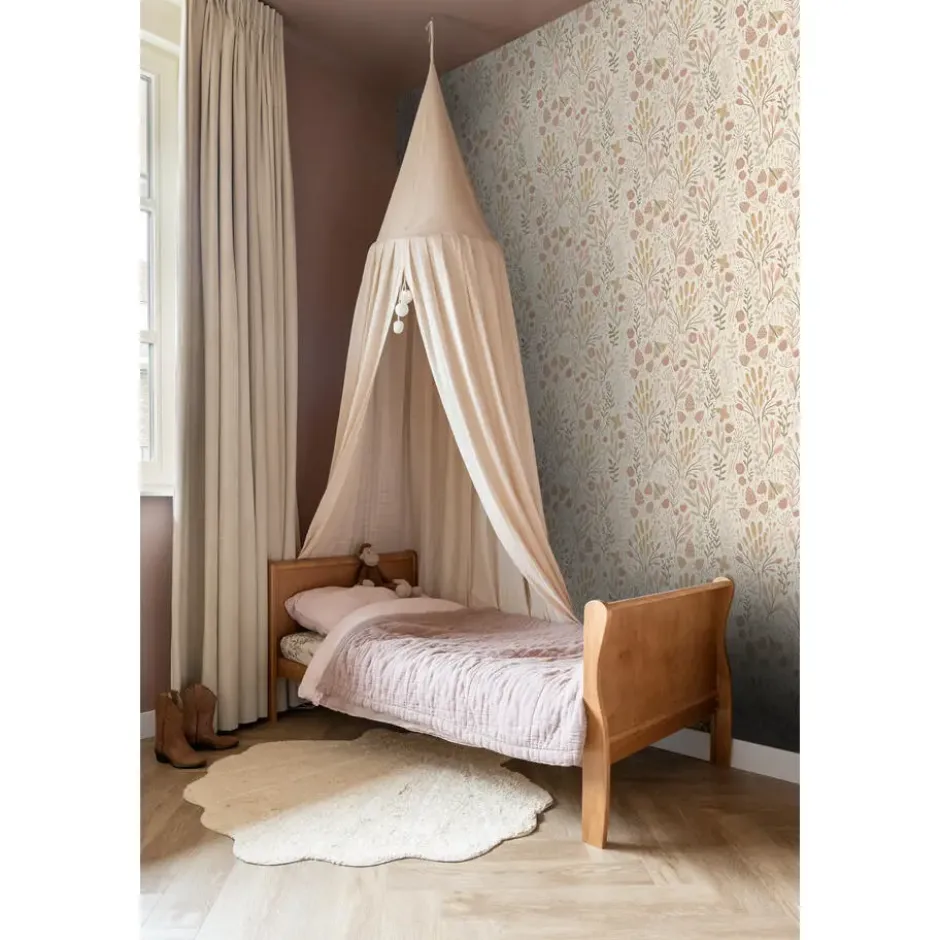 ESTAhome behang bladeren en bloemen beige en terracotta - 50 x 900 cm