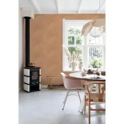 ESTAhome behang bladeren terracotta roze - 53 x 1005 cm