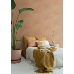 ESTAhome behang bladeren terracotta roze - 53 x 1005 cm