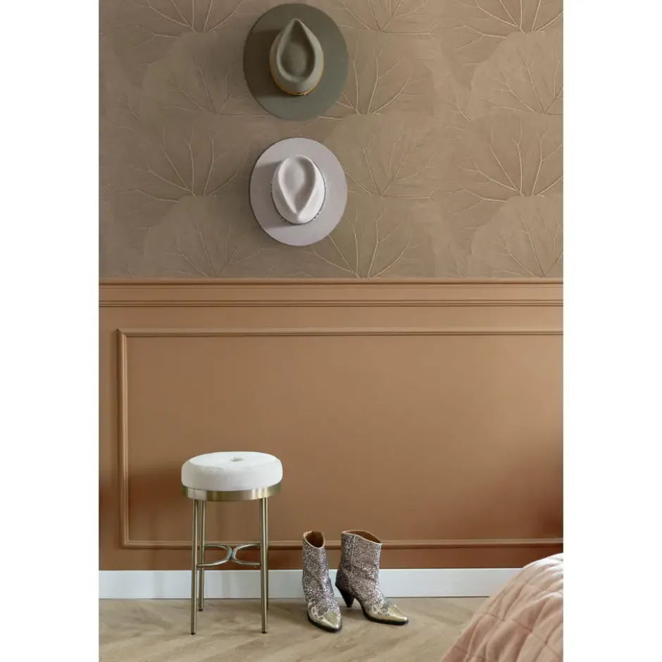 ESTAhome behang bladeren zand beige - 53 x 1005 cm