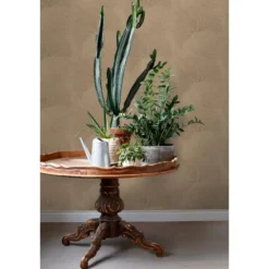 ESTAhome behang bladeren zand beige - 53 x 1005 cm