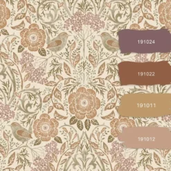 ESTAhome behang - bloemen en vogels in art nouveau stijl